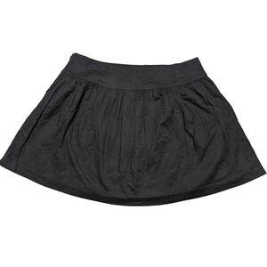 Gap Skirt Women 16 Black Embroidered Swirl Mini A-Line Textured Cotton Casual